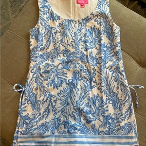 Lilly Pulitzer Blue and White Midi Dress w/ built in shorts
